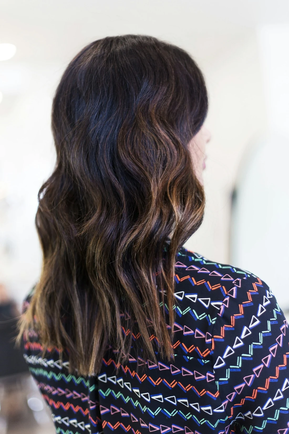 Long dark hair with soft caramel ends
